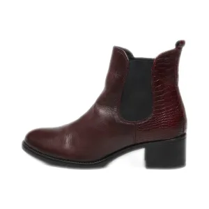 5Th Avenue Ankle Boots Leather Maroon Colour For Women