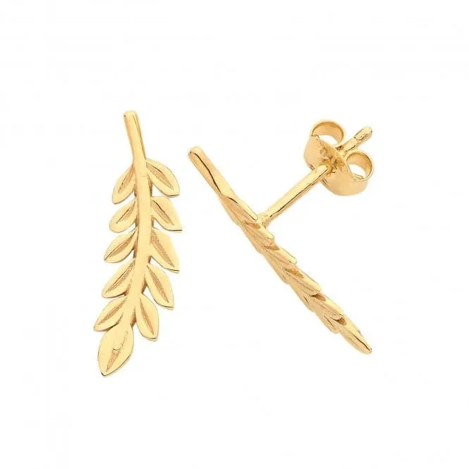 9ct Gold Leaf Climber Earrings ES1657