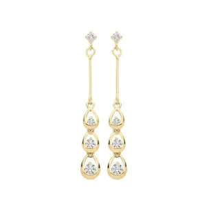 9ct Gold Zirconia Drop Earrings ES1618