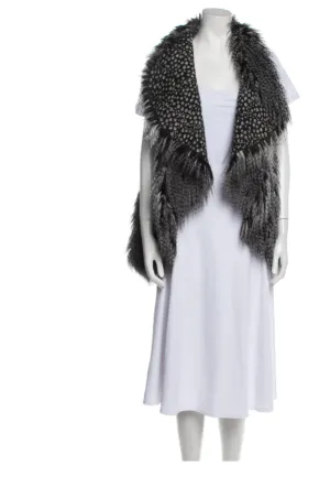 Alice   Olivia Chris Faux Fur Shawl Collar Vest Grey XS