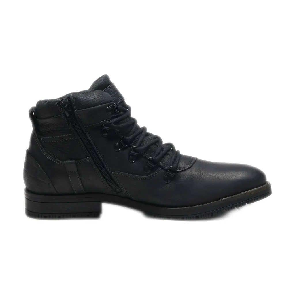 Am Shoe Company Ankle Boots Leather Black Colour For Men