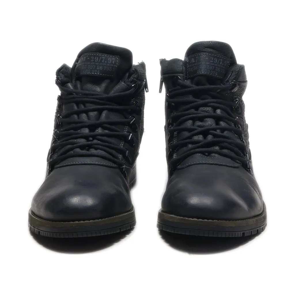 Am Shoe Company Ankle Boots Leather Black Colour For Men