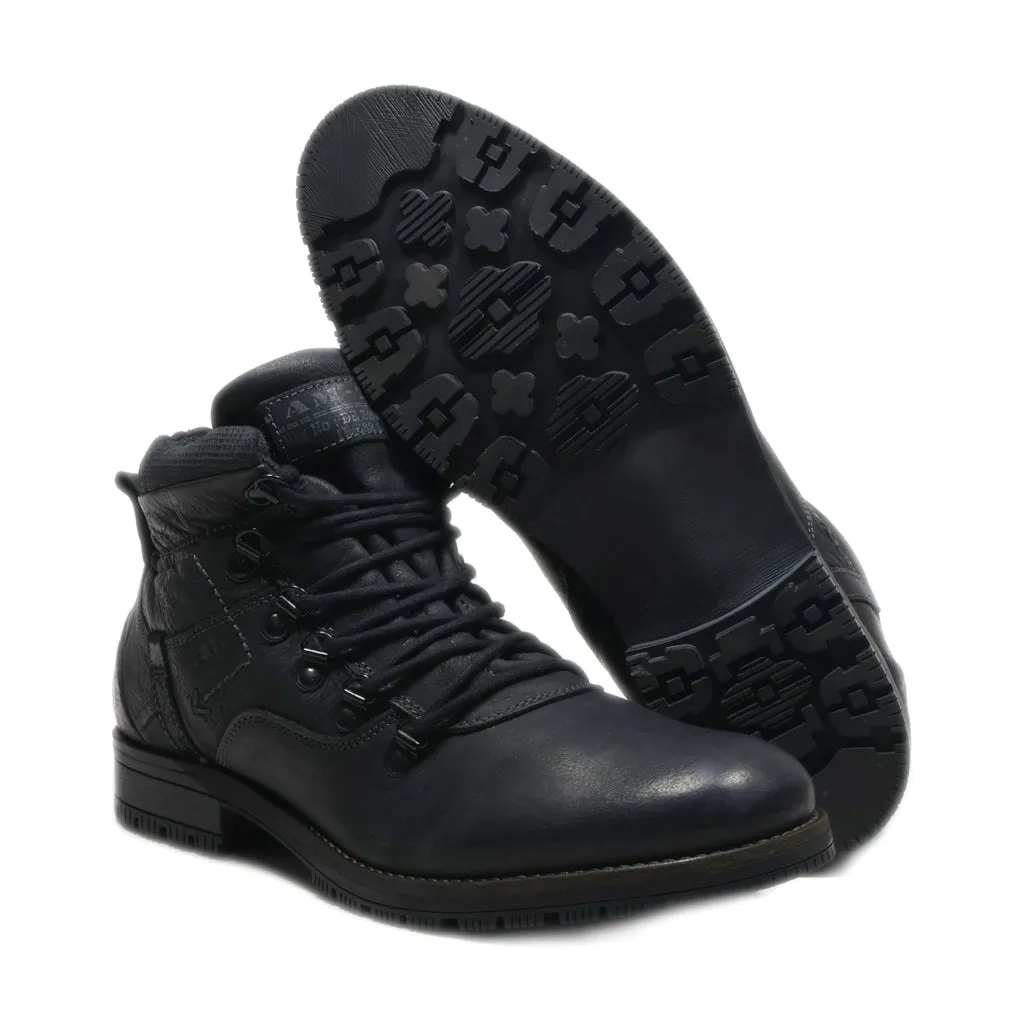 Am Shoe Company Ankle Boots Leather Black Colour For Men