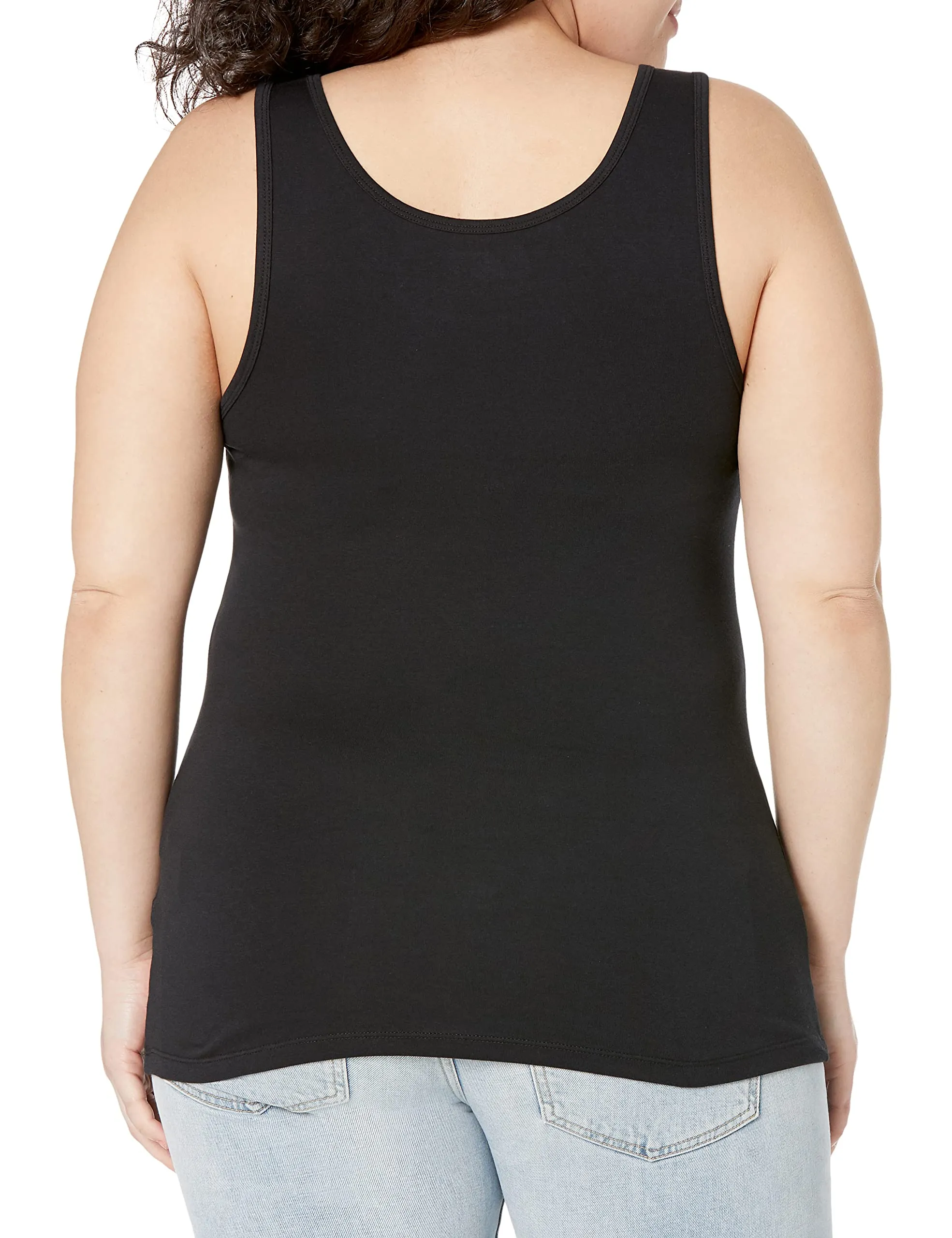 Amazon Essentials Women's Slim-Fit Tank, Pack of 2, Black, X-Large