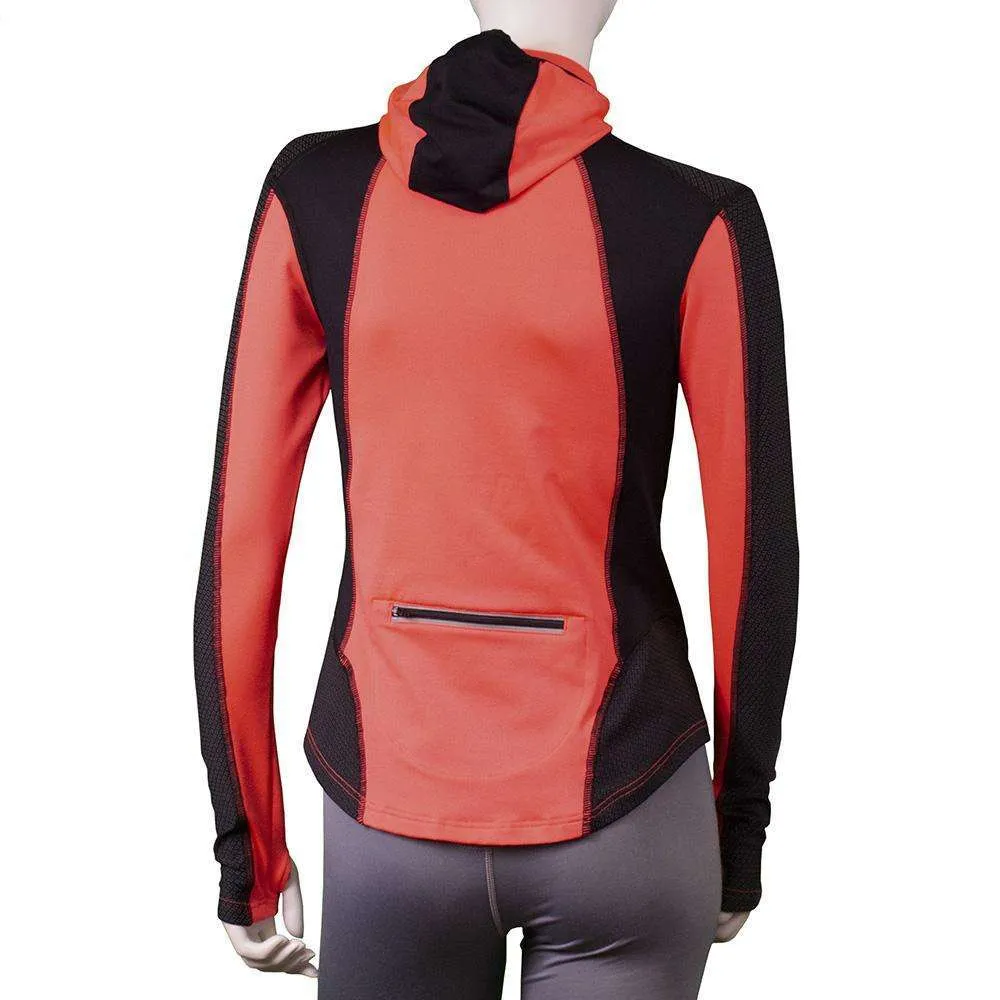 Ambition Reflective Women's Hoodie in Coral Glo Black