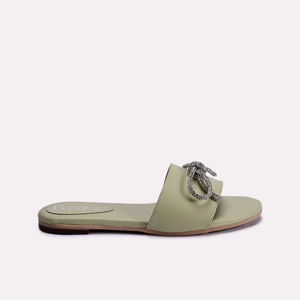 Ashly Green Flat Slippers 0412413