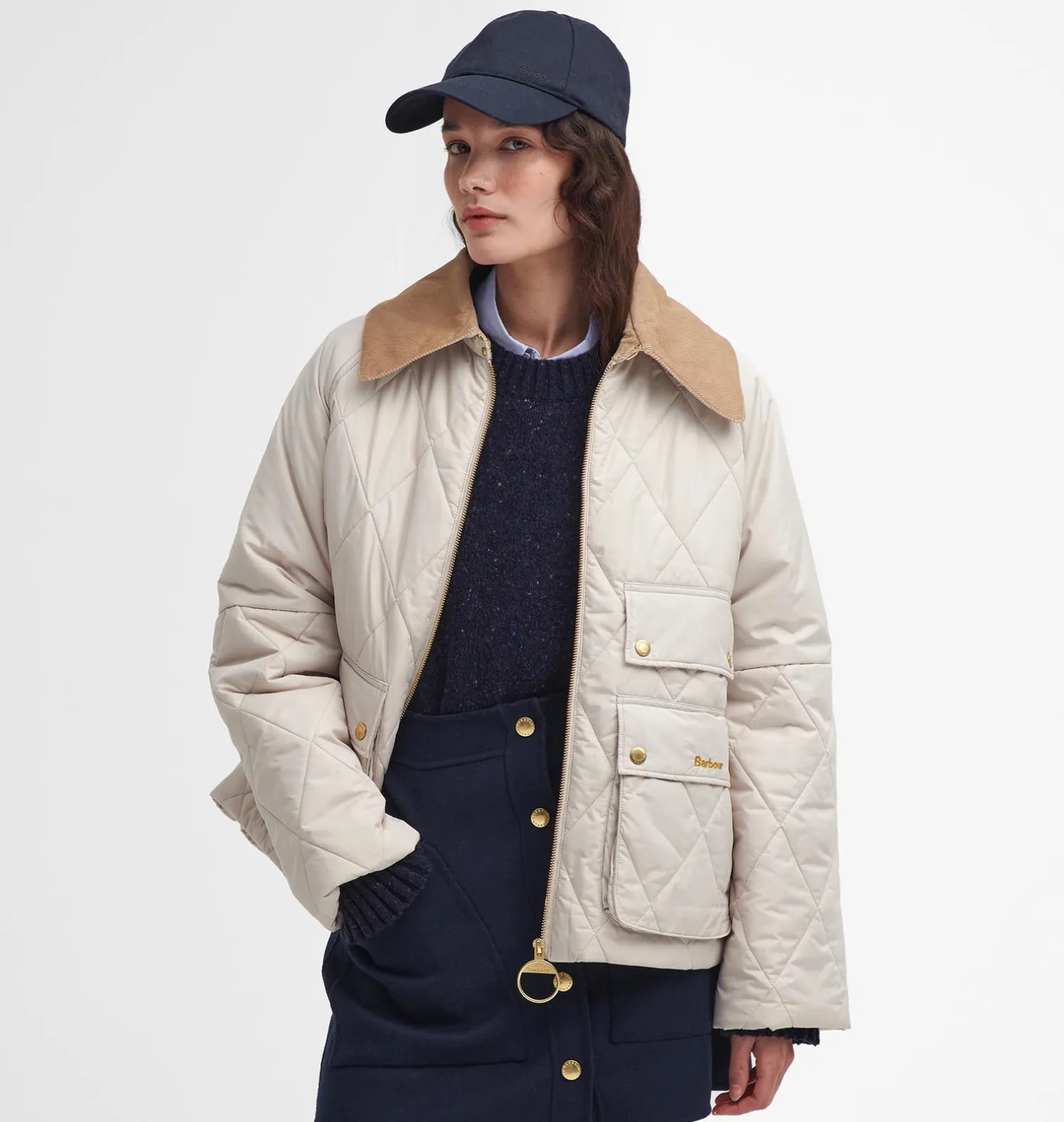 Barbour Women Milby Quilt Jacket Oatmeal