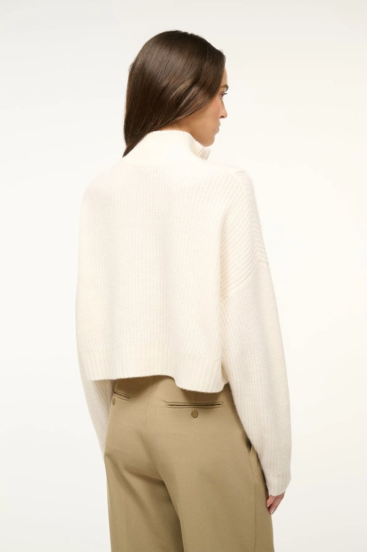 CASHMERE CROPPED HAMPTON SWEATER | IVORY