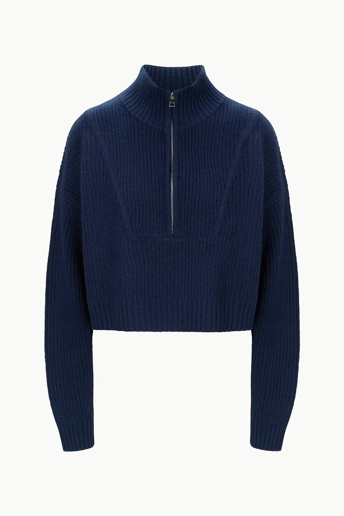 CASHMERE CROPPED HAMPTON SWEATER | NAVY