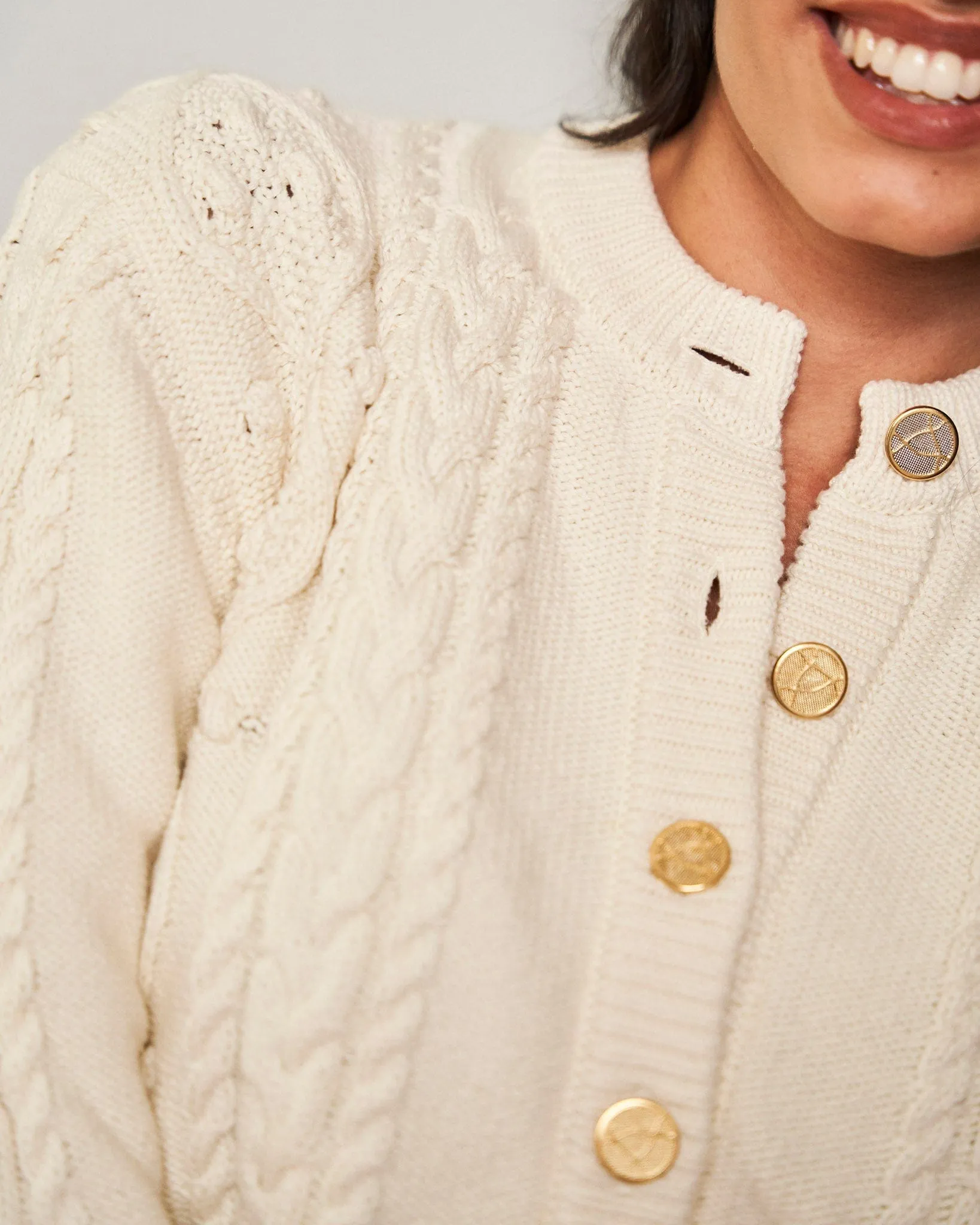 Cloud Organic Cotton Thick Knit Cardigan | Ecru