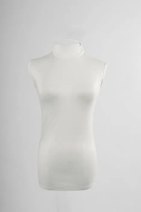 Cotton Undershirt Mock Neck-Off White