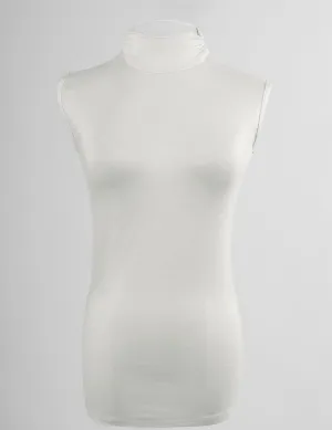 Cotton Undershirt Mock Neck-Off White