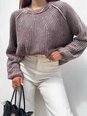 Cozy Season Knit Sweater in Plum