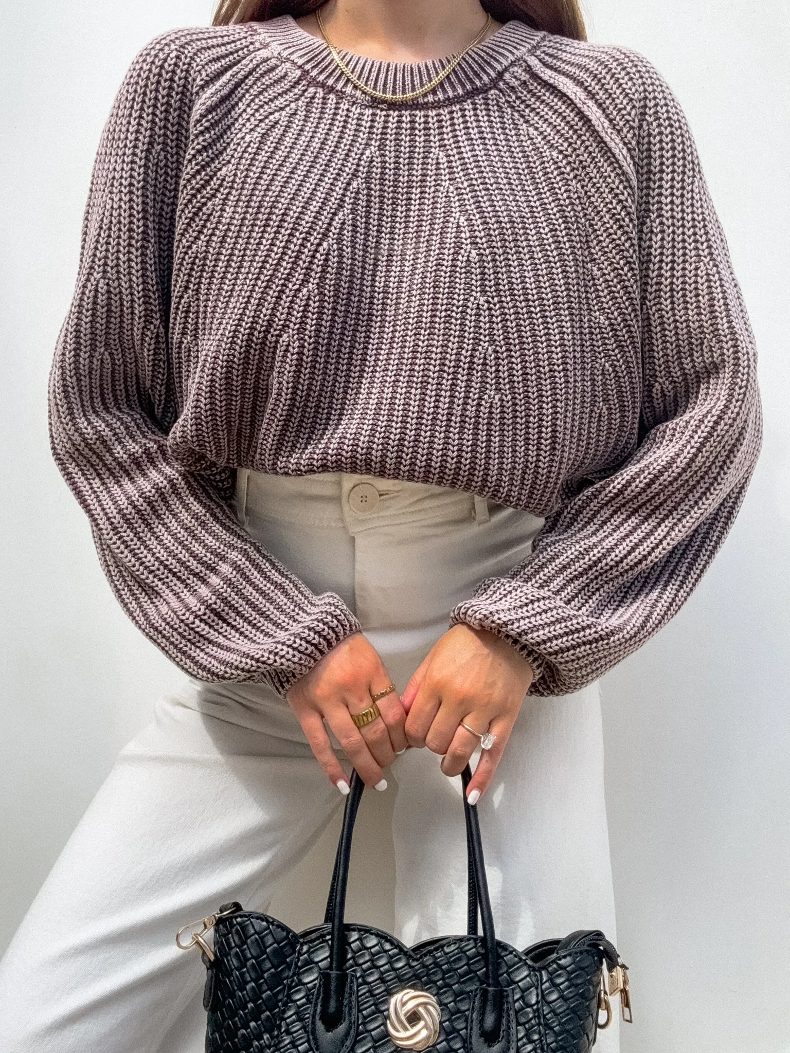 Cozy Season Knit Sweater in Plum