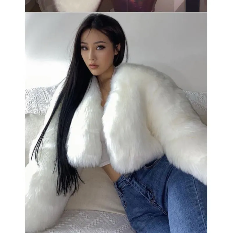 Cropped Faux Fur Coat