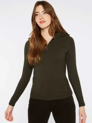 DUBARRY Rosmead Zip Neck Sweater - Women's - Olive