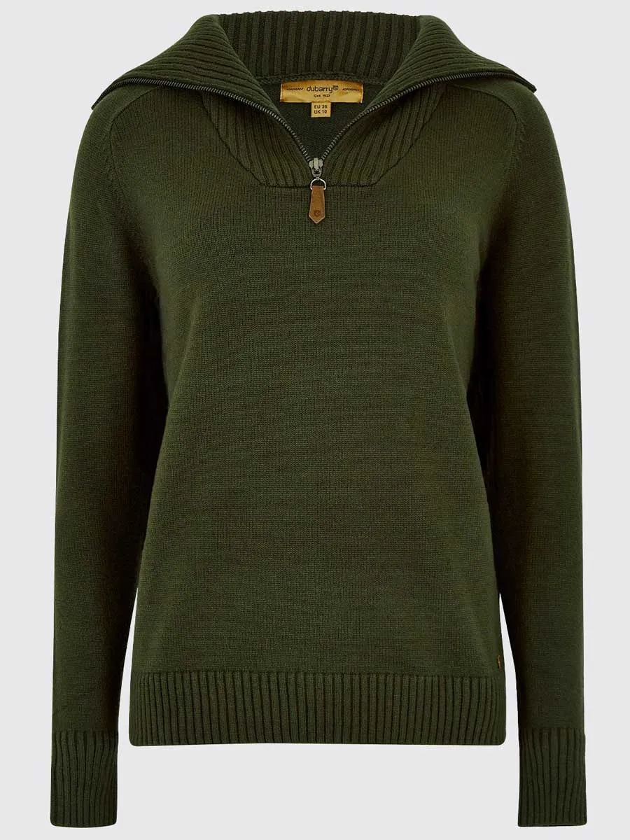 DUBARRY Rosmead Zip Neck Sweater - Women's - Olive