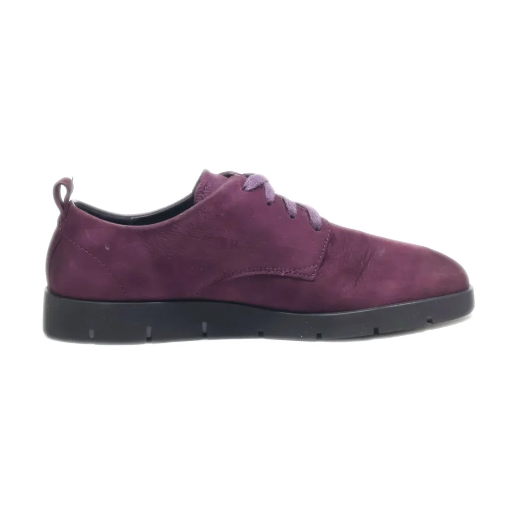 Ecco Low-Top Sneakers Leather Maroon Colour For Women