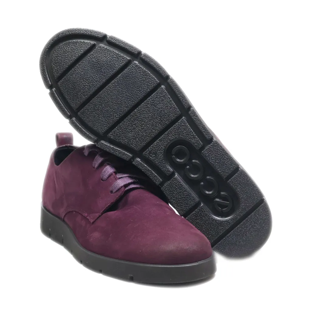 Ecco Low-Top Sneakers Leather Maroon Colour For Women