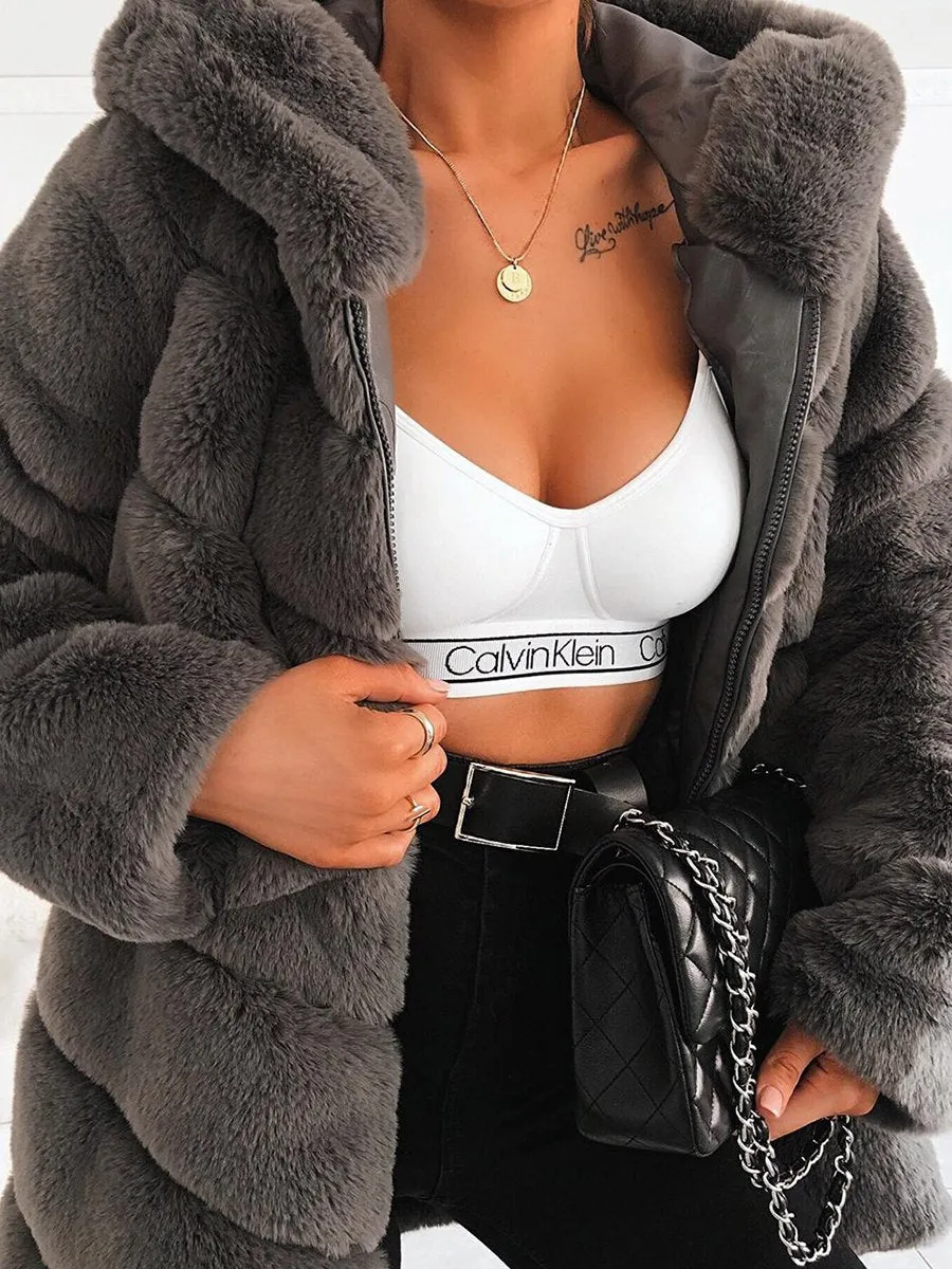 Faux Fur Casual Fashion Coat