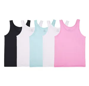 Fruit of the Loom girls Undershirts (Camis & Tanks) Underwear, Tank - 5 Pack Assorted, Medium US