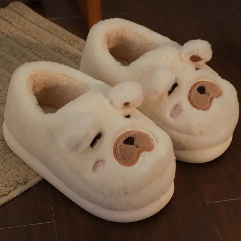 Fuzzy Teddy Bear Slippers