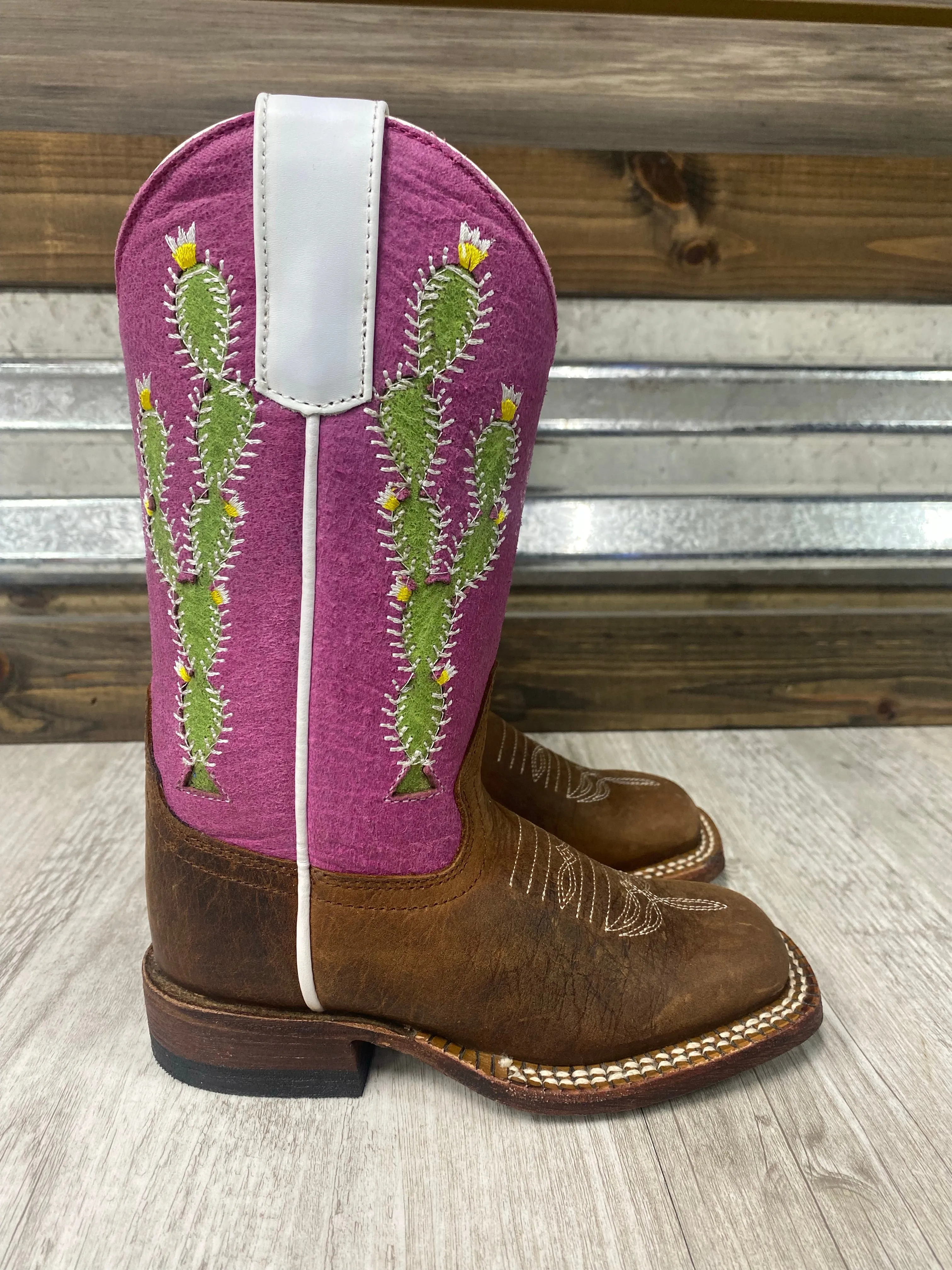 Girls Macie Bean Pickled Pink Square Toe Boots