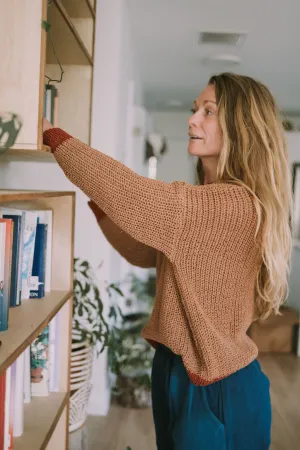 Himalayan and Madder Chunky Sweater, Hand Knit & Natural Dyes