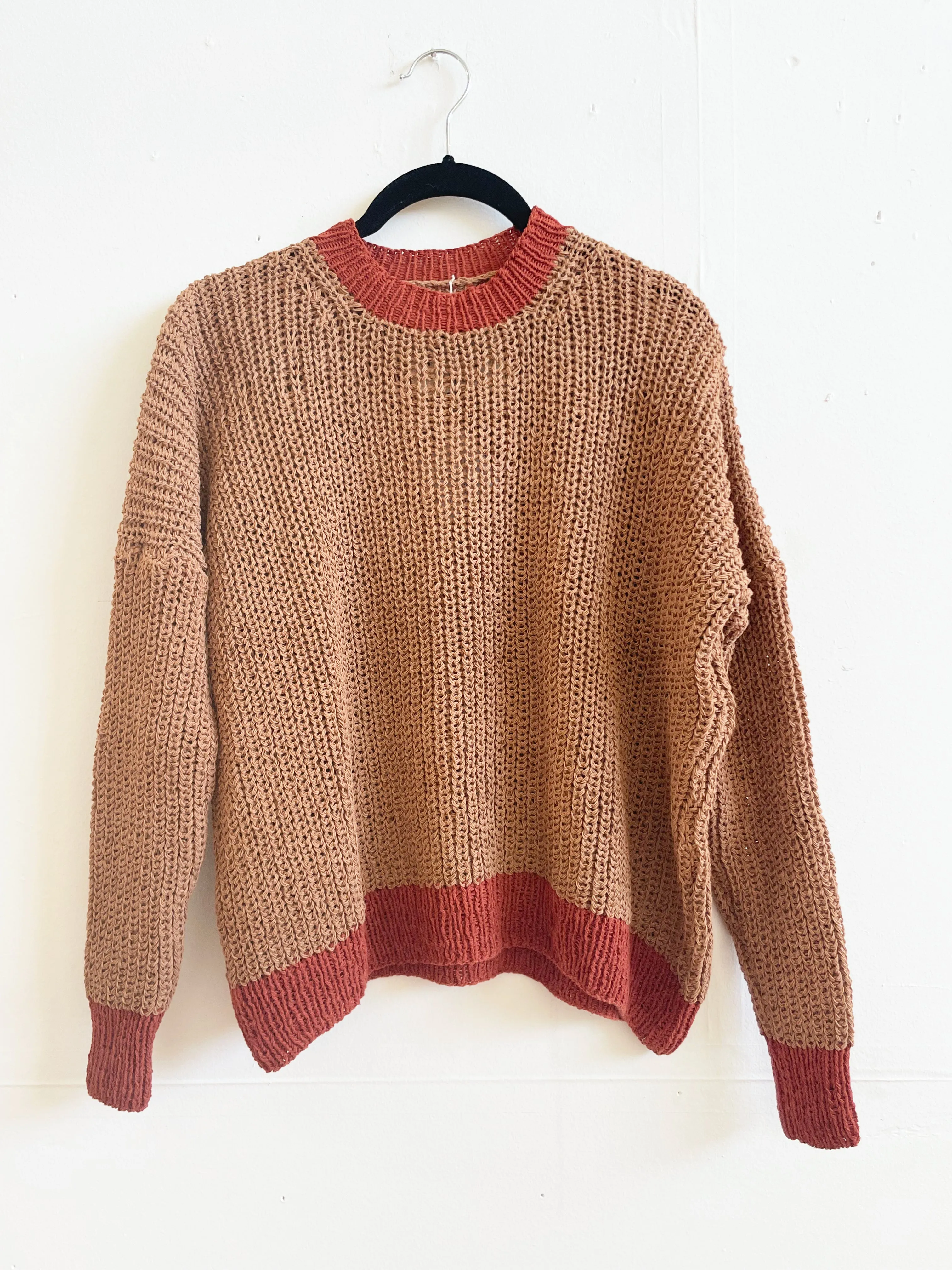 Himalayan and Madder Chunky Sweater, Hand Knit & Natural Dyes