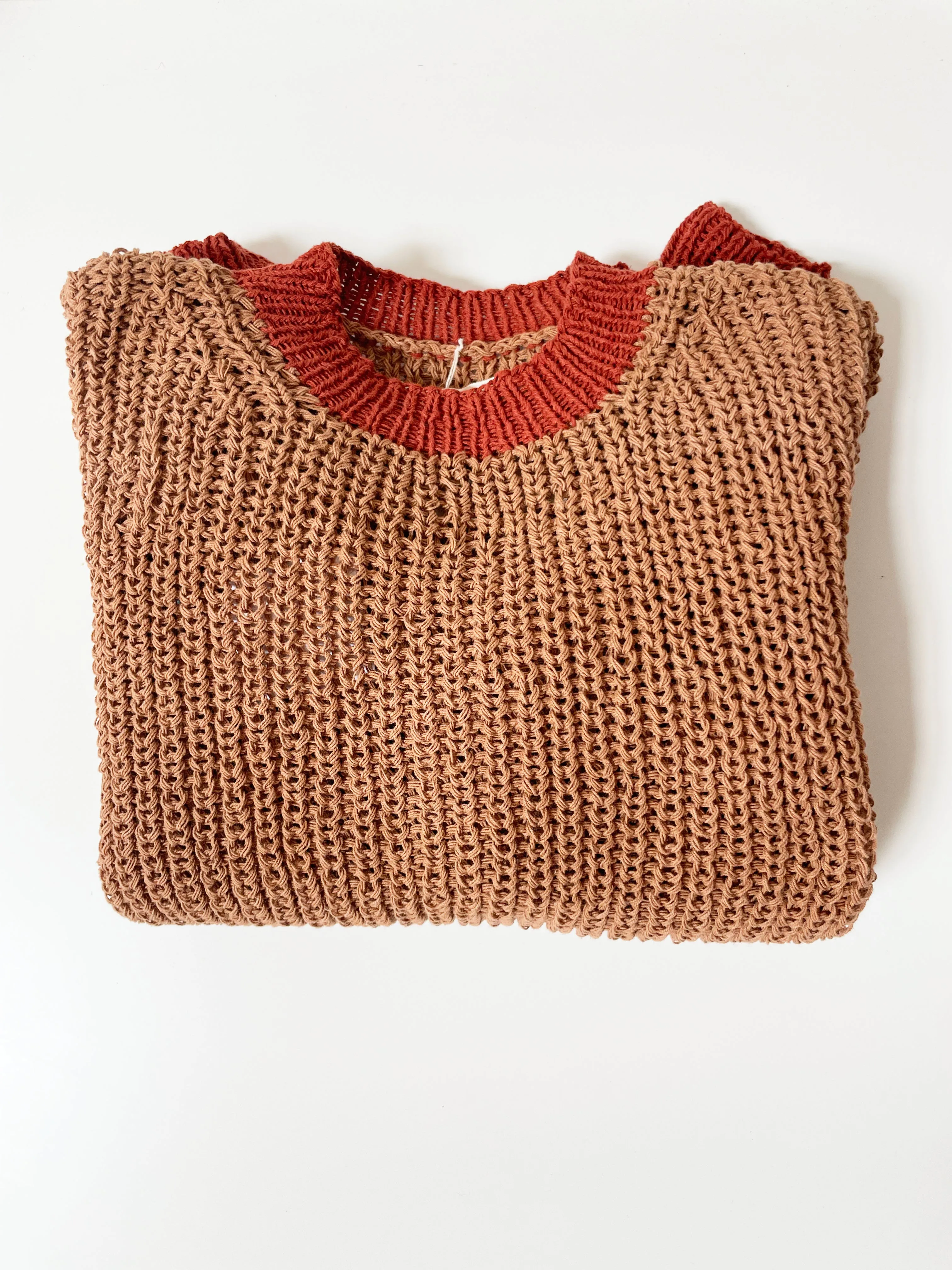 Himalayan and Madder Chunky Sweater, Hand Knit & Natural Dyes