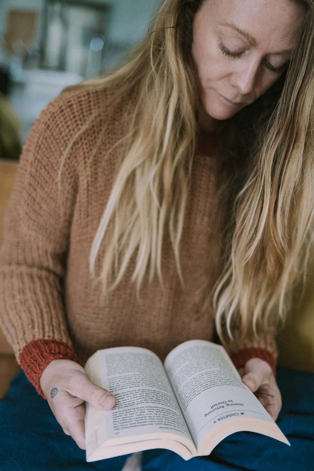 Himalayan and Madder Chunky Sweater, Hand Knit & Natural Dyes