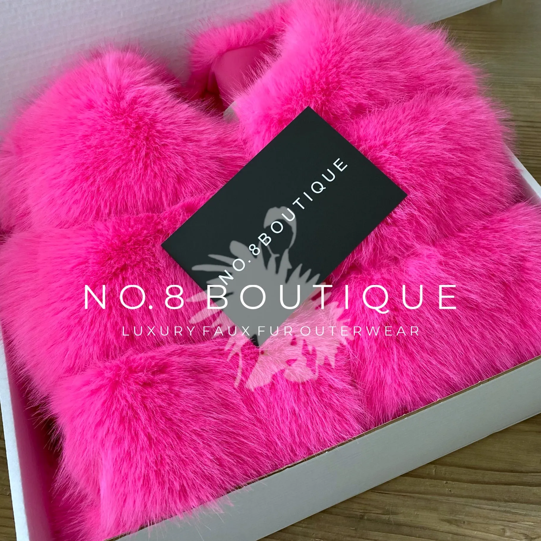 Hot Pink Classic 5 Row Faux Fur Jacket