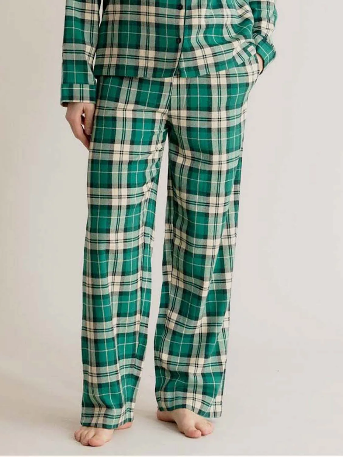 Jim Jam Women's Organic Cotton Pyjama Trousers | Green