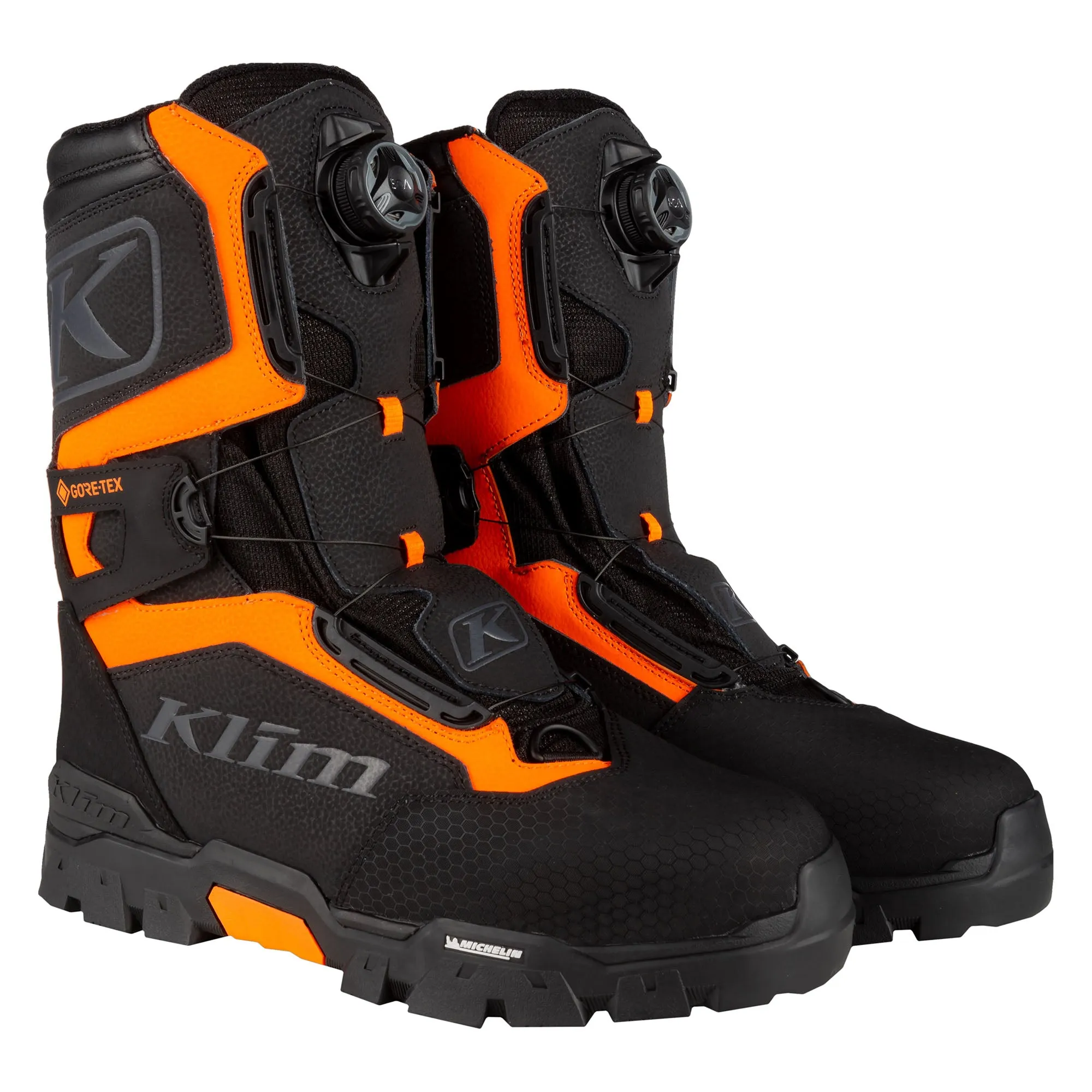 Klim  Klutch GTX BOA Snowmobile Boots Waterproof Insulated Comfort Strike Orange