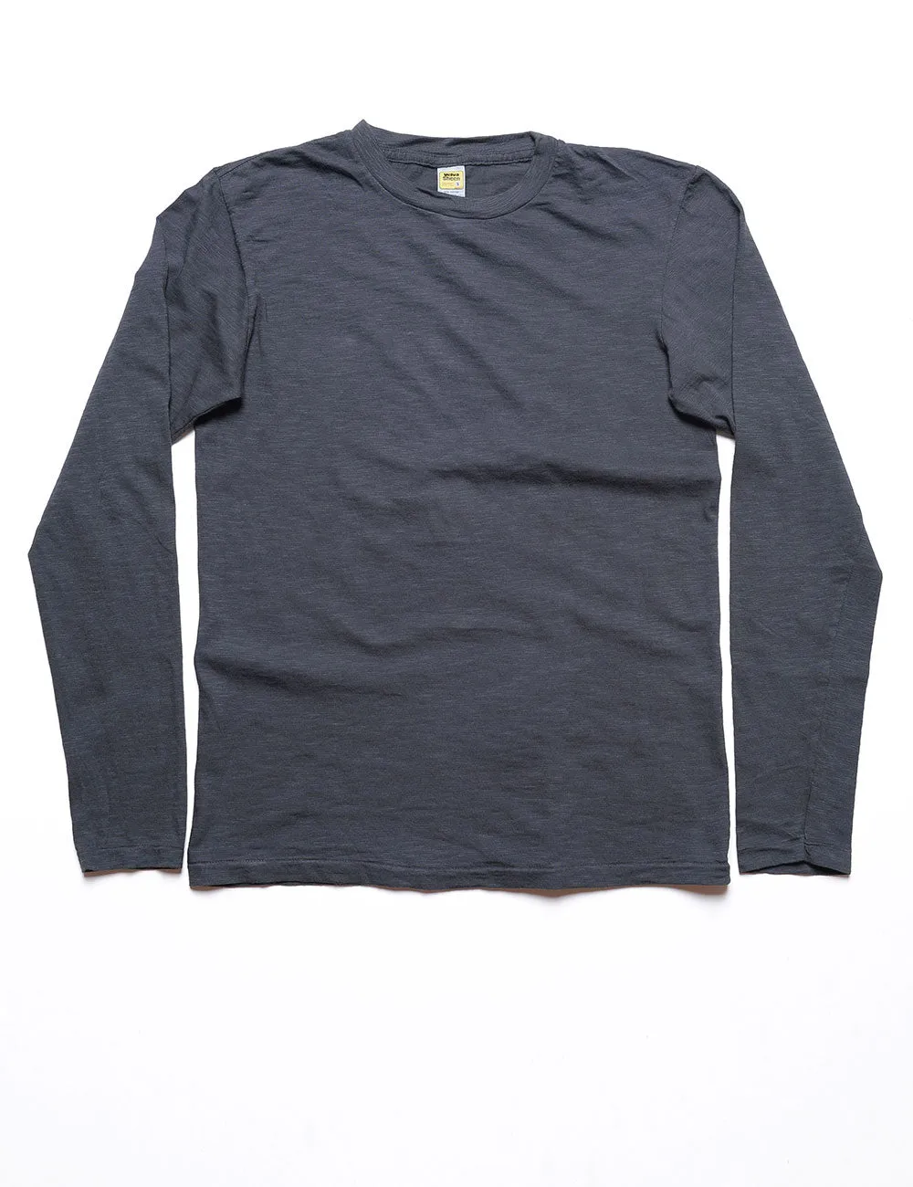 Long Sleeve Crewneck T-Shirt in Washed Black