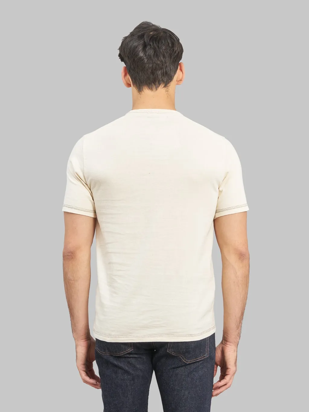 Loop & Weft Recycled Nep Plating Dot Seam Crewneck Natural T-Shirt Ivory