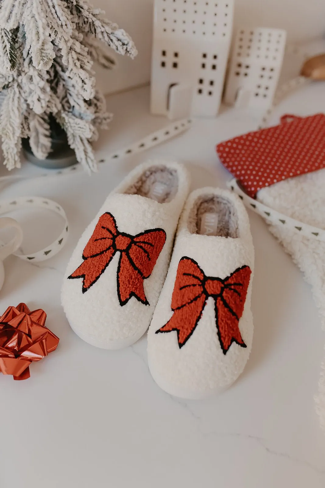 MIA Cozi Red Bow Slippers