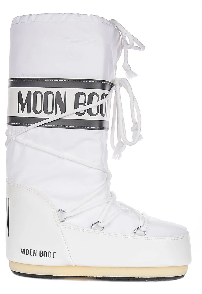 Moon Boot Icon Nylon In White For Women