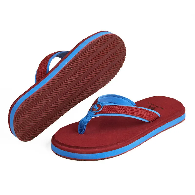 Neeman's Eco Fluffy Flip Flops | Red & Blue | Soft & Comfortable