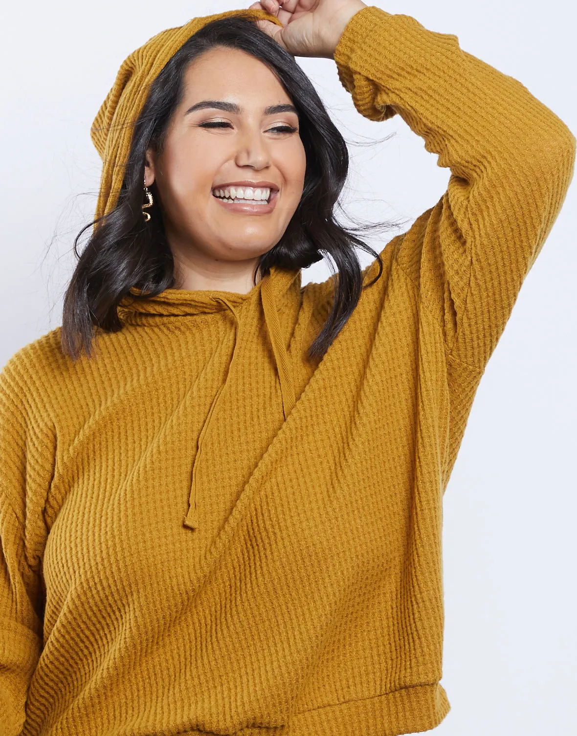 Plus Size Sarah Waffle Knit Hoodie