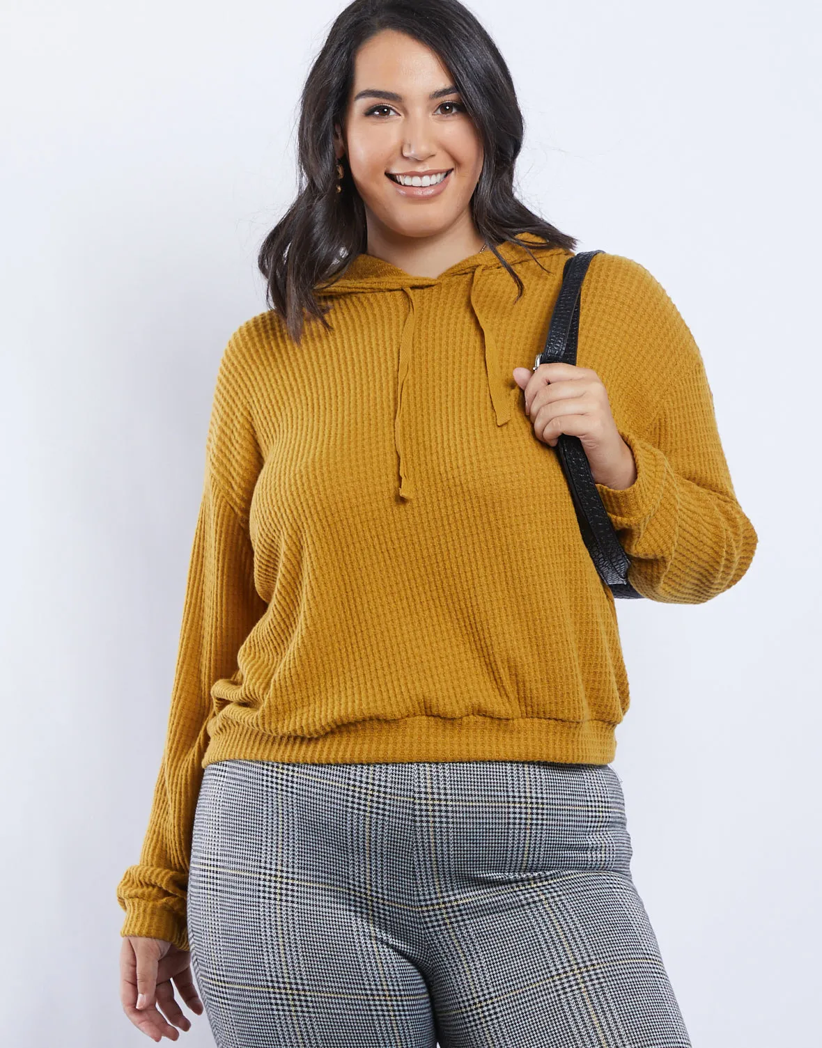 Plus Size Sarah Waffle Knit Hoodie