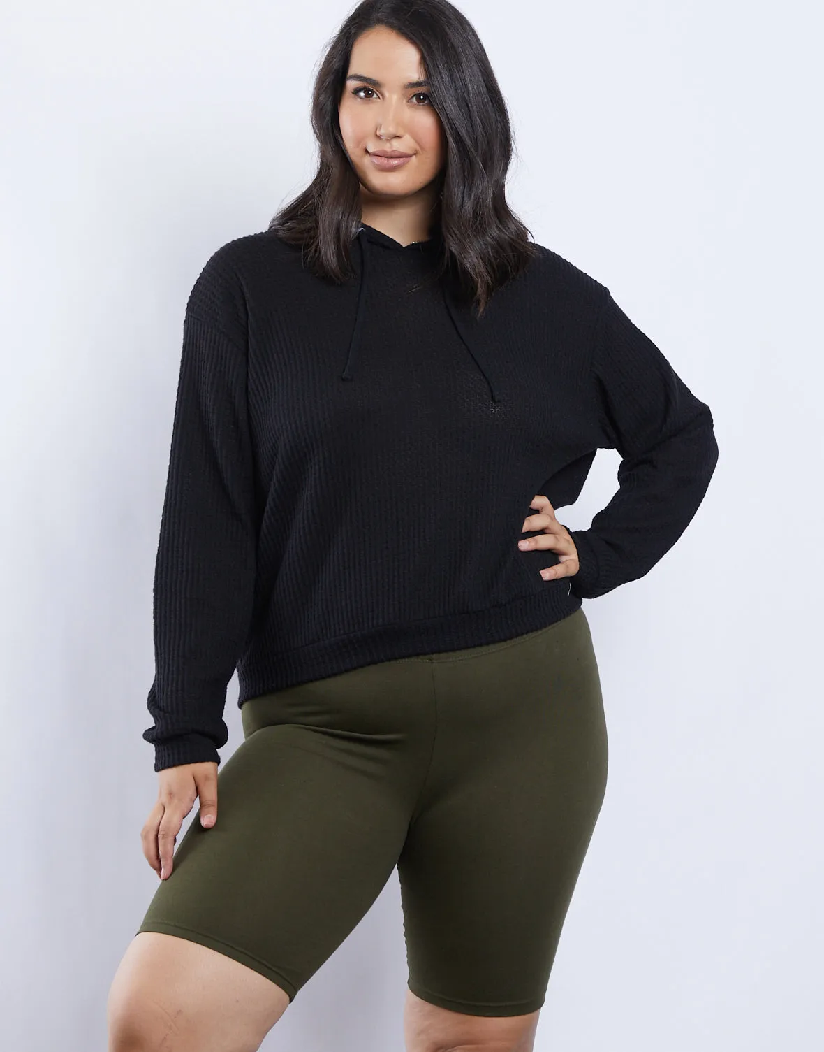 Plus Size Sarah Waffle Knit Hoodie