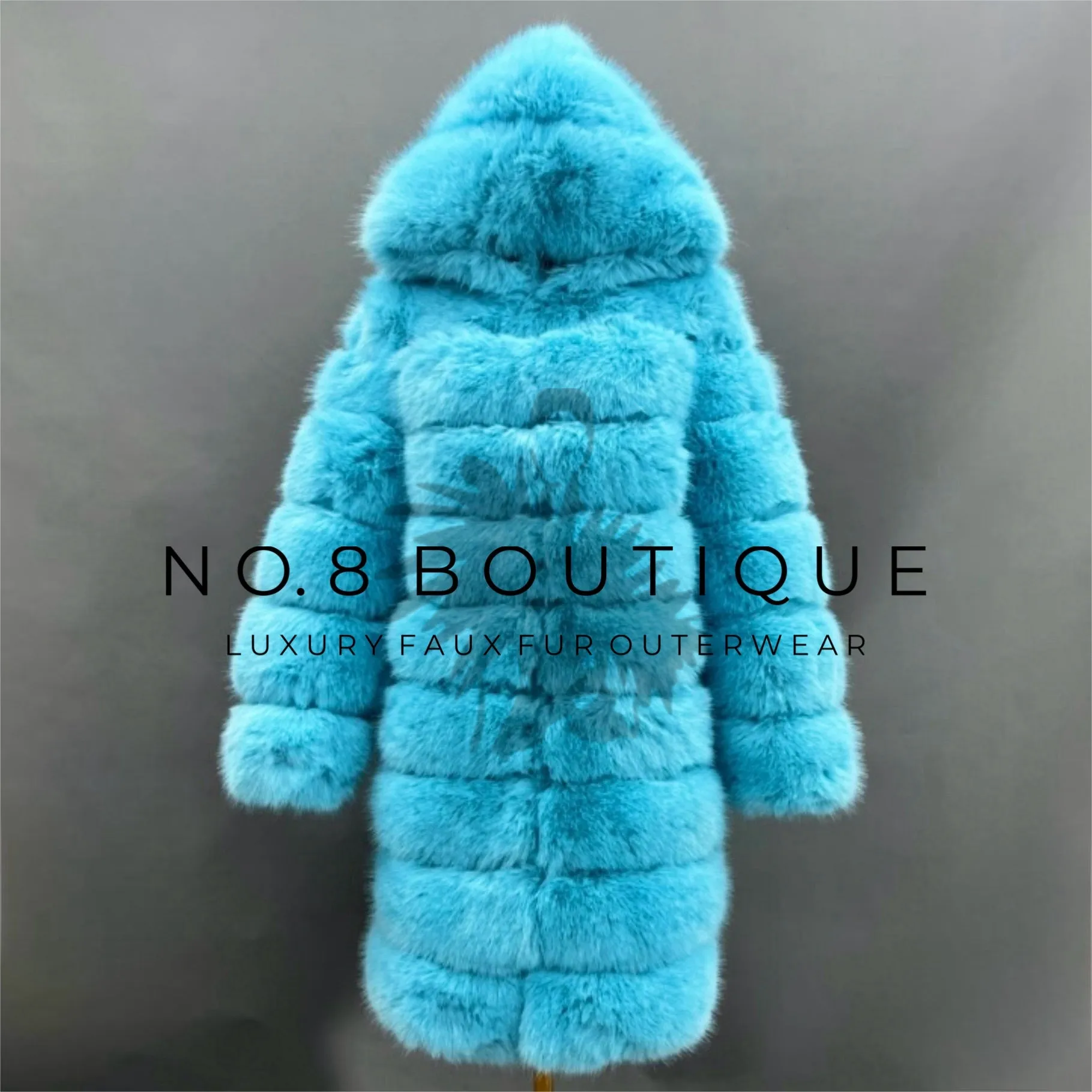 Premium Hooded 9 Row Faux Fur Coat With Hood