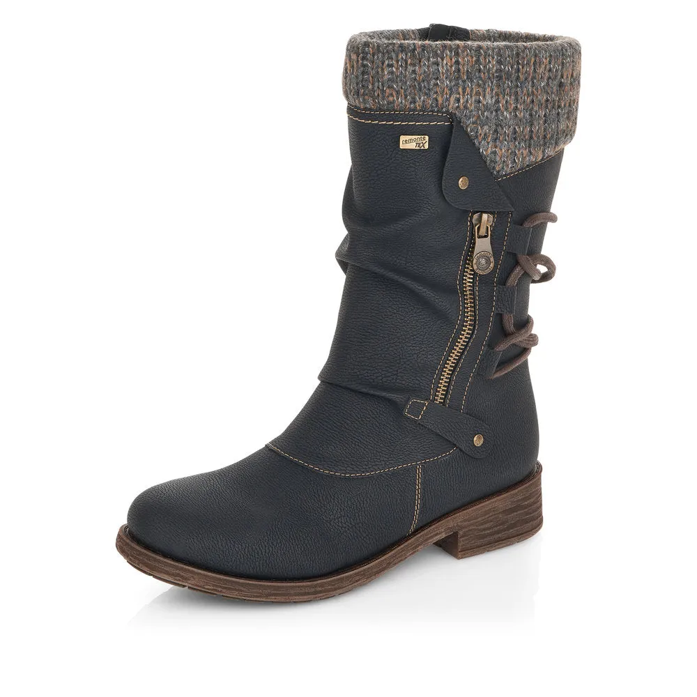 Remonte D8070 Womens Boots ◉ Black/Tan