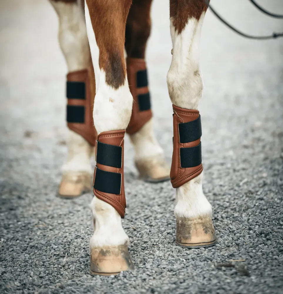 Sixteen Cypress Leatherette Splint Boots - Cognac