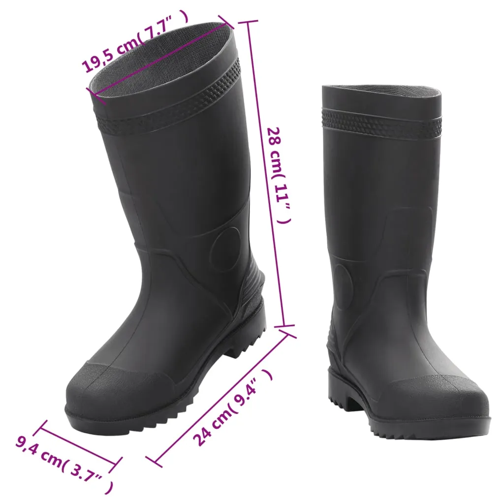 vidaXL Rain Boots Black Size 38 PVC