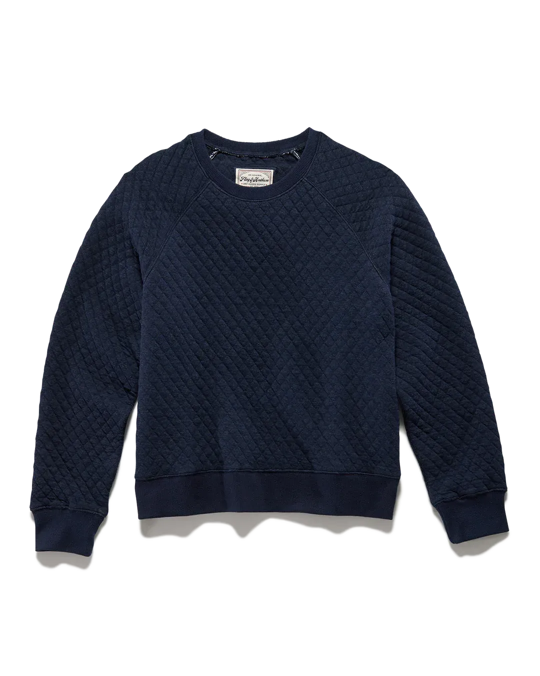 Woodlawn Navy Quilted Crewneck Sweatshirt